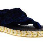 Nordstrom Nalho Ganika Sandals Velvet Blue Gold Yoga Mat Memory Foam Comfort Espadrilles 6 Photo 1