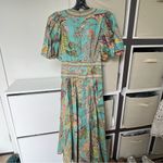 NWT ALEMAIS Franca Midi Dress in Blue Paisley Size 0 Photo 5