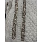 J.Crew  Sweater Womens XXS Ivory‎ Cable Knit Metallic Sequin Pullover Wool Blend Photo 2