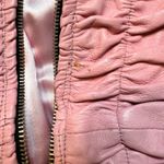 Bubblegum Leather Pink Textured Leather Jacket Photo 7