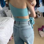 Diosa Blue Tie Crop Top Photo 2