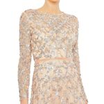 Mac Duggal NWT  Sequin Beaded Long Sleeve Gown 5496 Blush Pink Women's Size 10 Photo 2