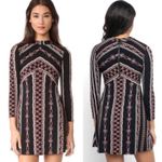 Free People  multicolored Stella mock Neck mini dress Photo 2