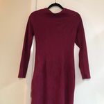 Missguided Burgundy Faux Suede Wrap Dress Photo 3
