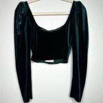 ZARA NWT Women's S Green Velvet Corset Top Long Sleeve Evening Night Out Dinner Photo 4