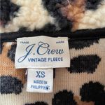 J.Crew  Vintage XS Leopard Print Fleece Pullover Excellent Condition Snap Pockets Photo 3