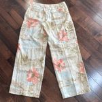 Tommy Bahama  women’s linen cargo pants Size 8 Pastel floral Wide leg Flowy Beach Photo 9