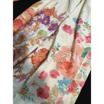 Floral Maxi Dress Ruffle Neck Sleeveless Tie Back Cottagecore Wedding Guest L Tan Size L Photo 5