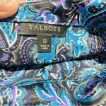 Talbots  Sleeveless Satin Cowlneck Paisley Blouse size 12 Photo 6