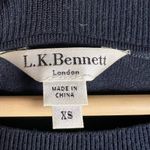LK Bennett L.K. Bennett Navy Blue 3/4 Flared Bell Sleeve Pullover Sweater Top Sz XS Photo 5