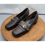 Etienne Aigner  'JULES' Classic Brown Leather Buckle Loafers Women's Size 7 Photo 4