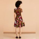 Brooks Brothers  Red & Green Floral-Print Cotton Sateen Wrap Dress Size 2 XS Photo 1