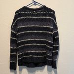 Roxy  Blue White Gray Striped Chunky Knit Button Front Cardigan M Cottagecore Top Photo 7