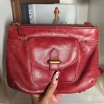 Fossil Red Burgundy Leather Crossbody Bag Photo 3