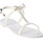 Stuart Weitzman 💕💕 Mellie Bow Jelly Sandal ~ White 7 New Without Box Photo 0