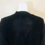 BCX  Black Cardigan Large Sweater Waffle Knit Photo 4