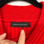 Banana Republic  Red Ribbed Knit Pullover Sweater Womens L Holiday Crew Neck Photo 4