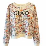 Anthropologie Maeve Ciao Floral Sweatshirt Women's Small S Cozy Cotton Pullover Photo 1