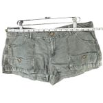 American Eagle Outfitters Y2K Micro Shorts Womens 8 Gray Linen Cotton Booty Photo 4