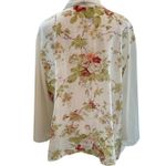 Soft Surroundings  Open Front White Floral Draped Cardigan Large Lightweight Photo 3