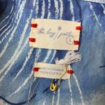 The lazy poet pajama top floral print embroidered cuff sz L Blue Size L Photo 2