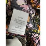 Joie NEW  Blouse Womens Medium Black Floral V Neck Tie Shoulder Smocked Hem Sexy Photo 5