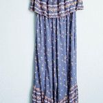 Japna Blue Floral Strapless Wide Leg Jumpsuit Pink Size M Photo 0