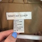 Newport News  Vintage Y2K 100% leather tan blazer jacket 10 Photo 2