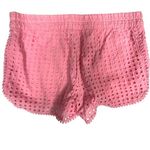 Lilly Pulitzer Pink Eyelet Pull On Shorts Size M Twee Dainty Feminine Barbie Photo 1