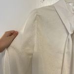 Ann Taylor Women's Long Sleeve Collar/Tie Cheetah Print White Size XS Blouse Photo 2