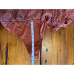 Abercrombie & Fitch bodysuit size XL rust brown polkadot v neck sheer sleeve Photo 5