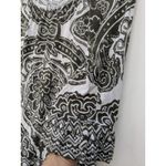 INC  Women's Blouse Top 3/4 Sleeve White Green Paisley Boho Hippie Size Medium Photo 5