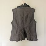Charlie Paige  Faux Leather Ruffle Vest Brown Small Photo 10