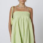 Cotton Candy LA Green Linen Summer Dress Photo 0