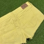 Hollister Y2K  9/29 Butter Yellow Super Low Rise Denim Micro Mini Booty Shorts Photo 6