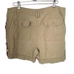 AB Studio  Womens Size 4 Casual Beige Shorts Linen Blend Lightweight Side Pockets Photo 2