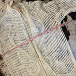 Denim & Supply Ralph Lauren DENIK & SUPPLY Ralph Lauren Cream Crochet Fringe Kimono Cardigan Boho Size Large Photo 6