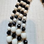 Black White Gold Fauceted Bead 3 Strand Necklace Womens Costume Jewelry Classic Photo 4
