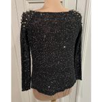Women's Black Sequin‎ Spiked Pullover Sweater Size S/M Whimsigoth Grunge Goth Photo 4