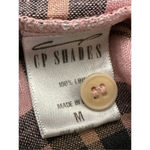 CP Shades  Tunic Top Size Medium 100% Linen Plaid Button Front Long Sleeve Shirt Photo 10