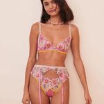 For Love & Lemons  Plumeria Bouquet Bra Pink Multi-Color XSmall NEW WITH TAGS Photo 3