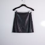 Good American GDW0145 Faux Vegan Leather Mid Rise Mini Skirt Black 6 Photo 0