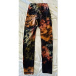 Women's FLEO Leggings S Black Orange Tie Photo 4