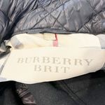 Burberry Brit Quilted Belted Trench Coat Jacket Mixed Media Black Small Photo 1