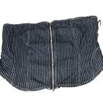 Forever 21  Denim Tube Top - Women's M - Pinstripe Zipper Photo 0