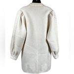 Vintage J. Kaufmann Wool Jacket Coatigan Ribbed Knit Trim Long Cream Size 10 Photo 13