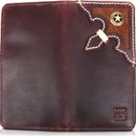 Leather Long Wallet for Men - Western Wallet with Concho Star - Checkbook Wallet  Great Rodeo Wallet Gift for Men Photo 3