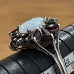 Vintage Sterling Silver Opal And Garnet Cluster Ring Womens Size 8 Photo 4