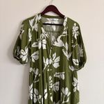 Sonoma  Olive Floral Midi Dress Size PM Photo 2