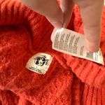Free People Oversized Red Orange Half Zip Sweater Photo 6